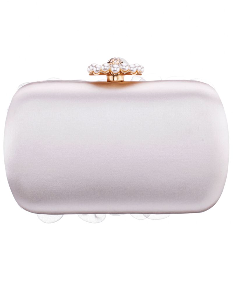 3-D Flower Minaudiere Mini Clutch Handbag