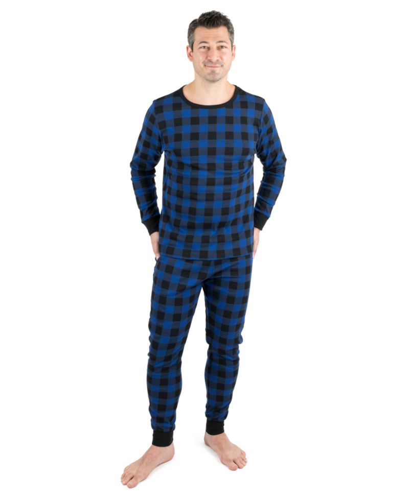 Men’s Two Piece Cotton Plaid Holiday Pajamas