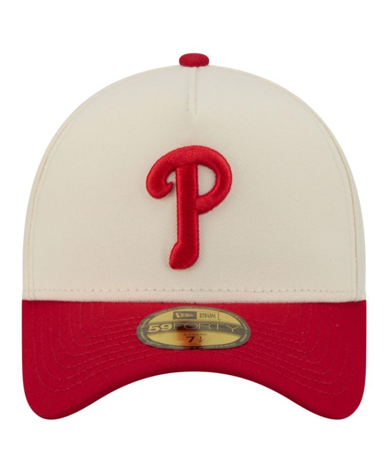 Men's Cream Philadelphia Phillies Chrome A-Frame 59FORTY Fitted Hat