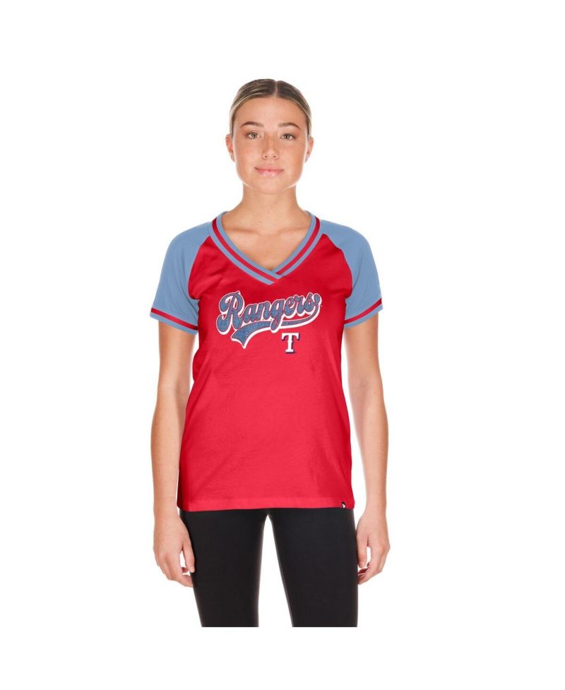 Women's Red Texas Rangers Gameday V-Neck T-Shirt