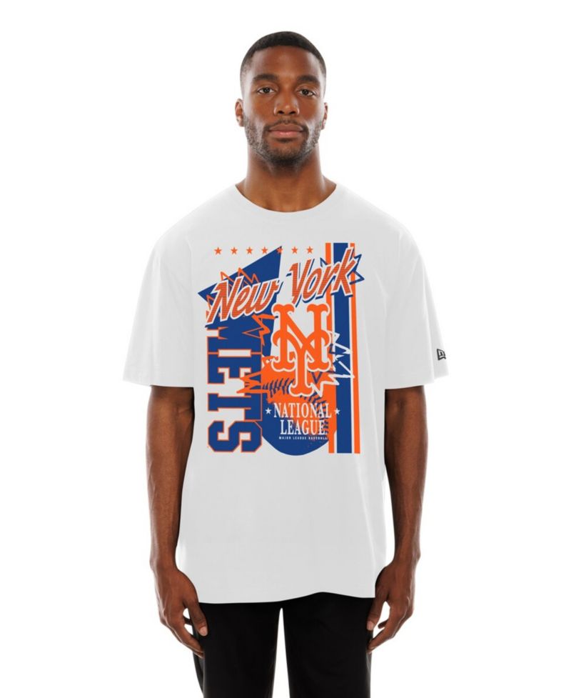 Men's White New York Mets Big Graphic Domestic T-Shirt