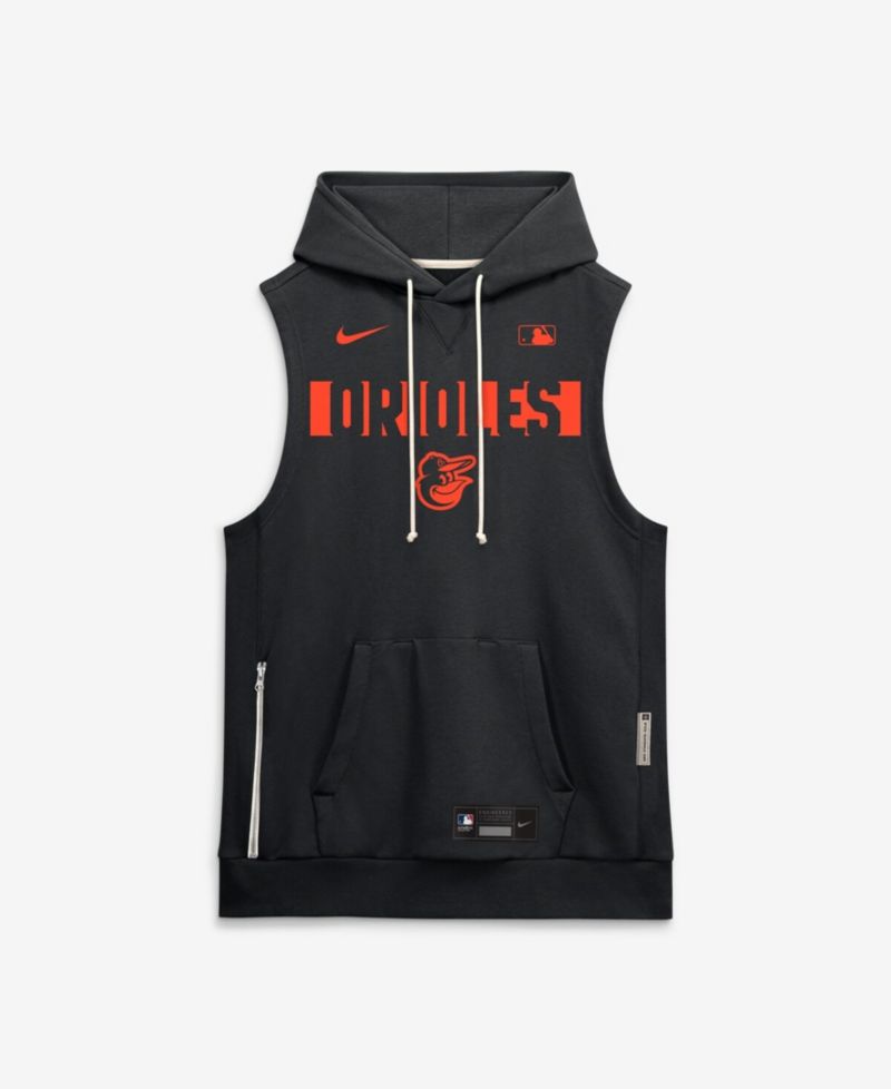 Men's Black Baltimore Orioles Authentic Collection Standard Issue Dri-FIT Sleeveless Hoodie