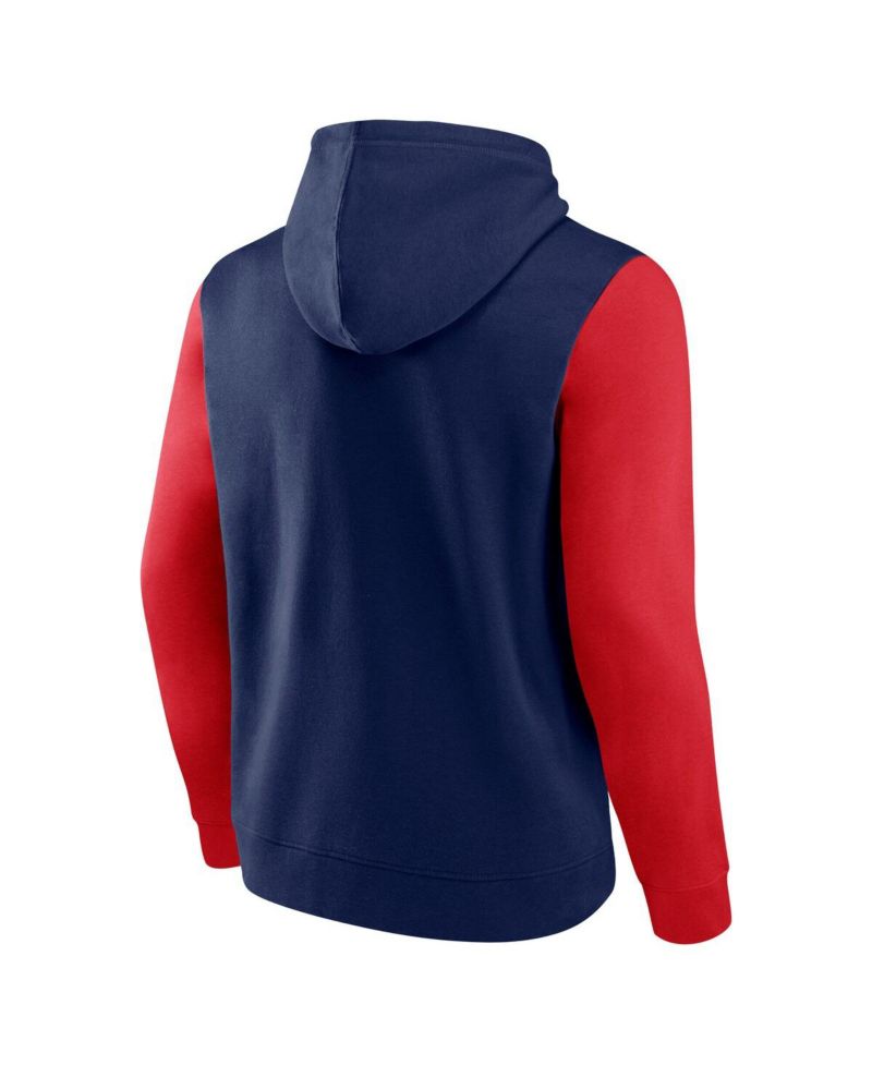 Men's Navy New Orleans Pelicans Outline Color Block Pullover Hoodie