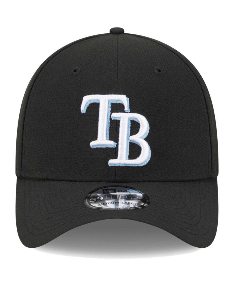 Men's Black Tampa Bay Rays Logo 39THIRTY Flex Hat