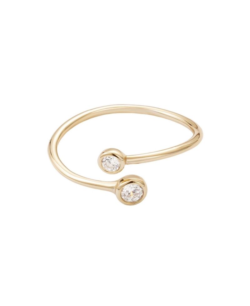 Vermeil .925 Sterling Crystal Overlapping Ring