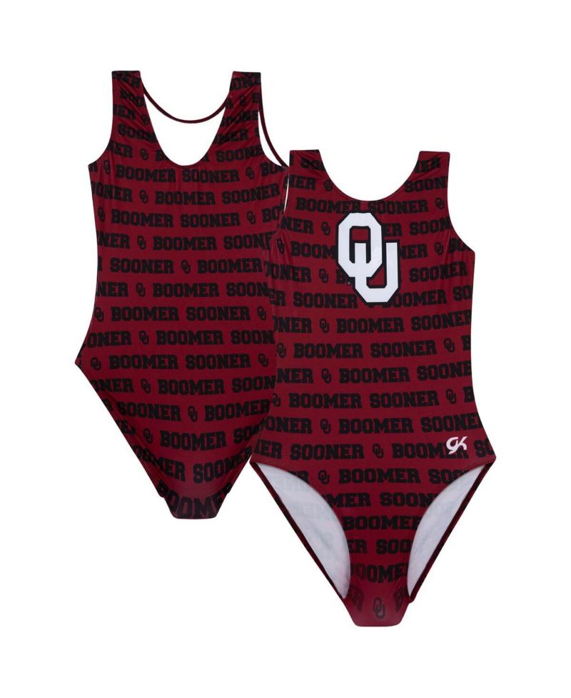 Big Boys and Girls Crimson Oklahoma Sooners Elite Spirit Leotard