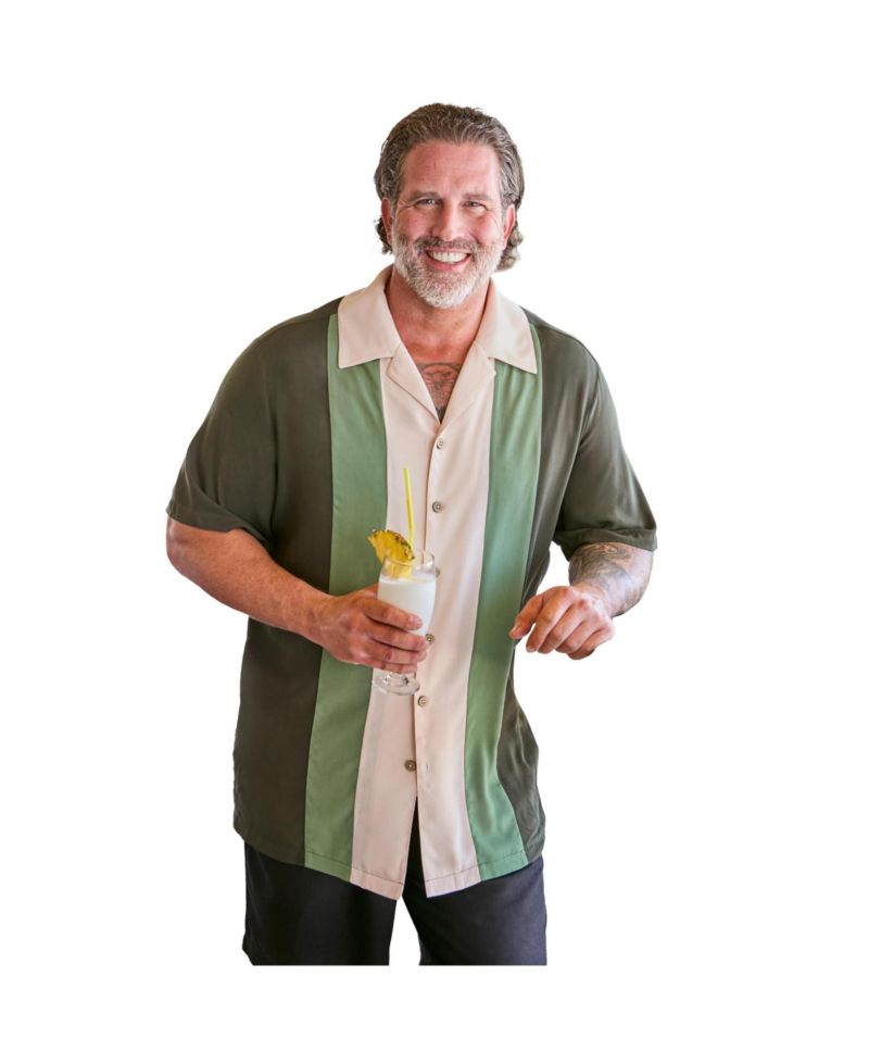 Big & Tall Short-Sleeve Colorblock Rayon Shirt