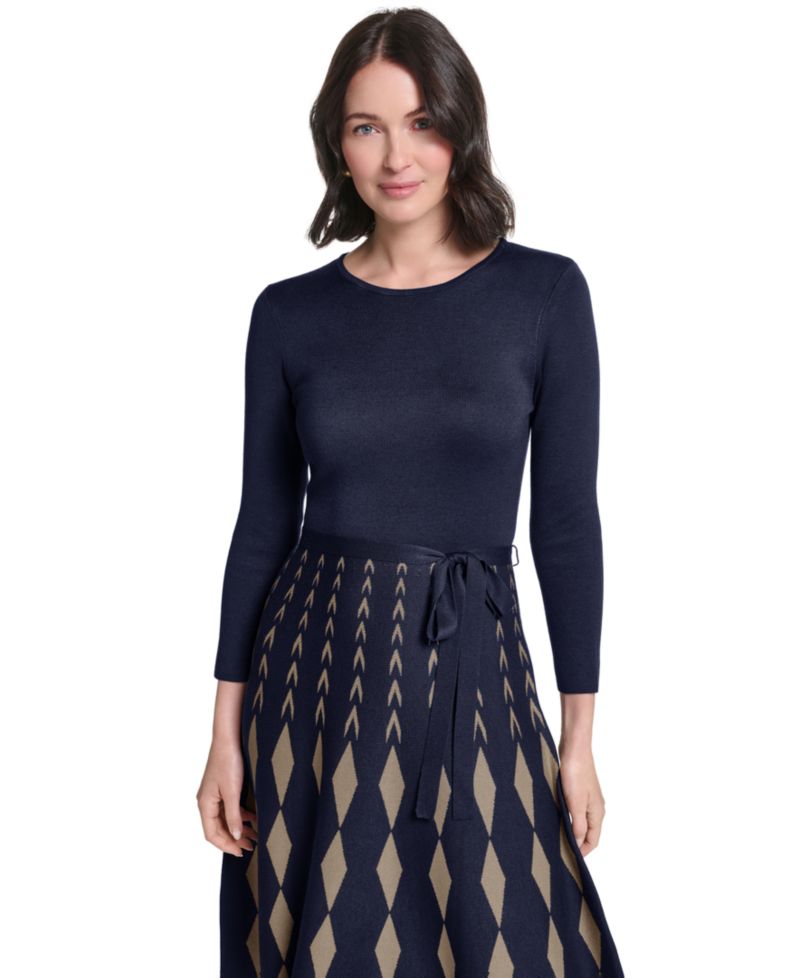 Women's 3/4 Sleeve Fit & Flare Dress