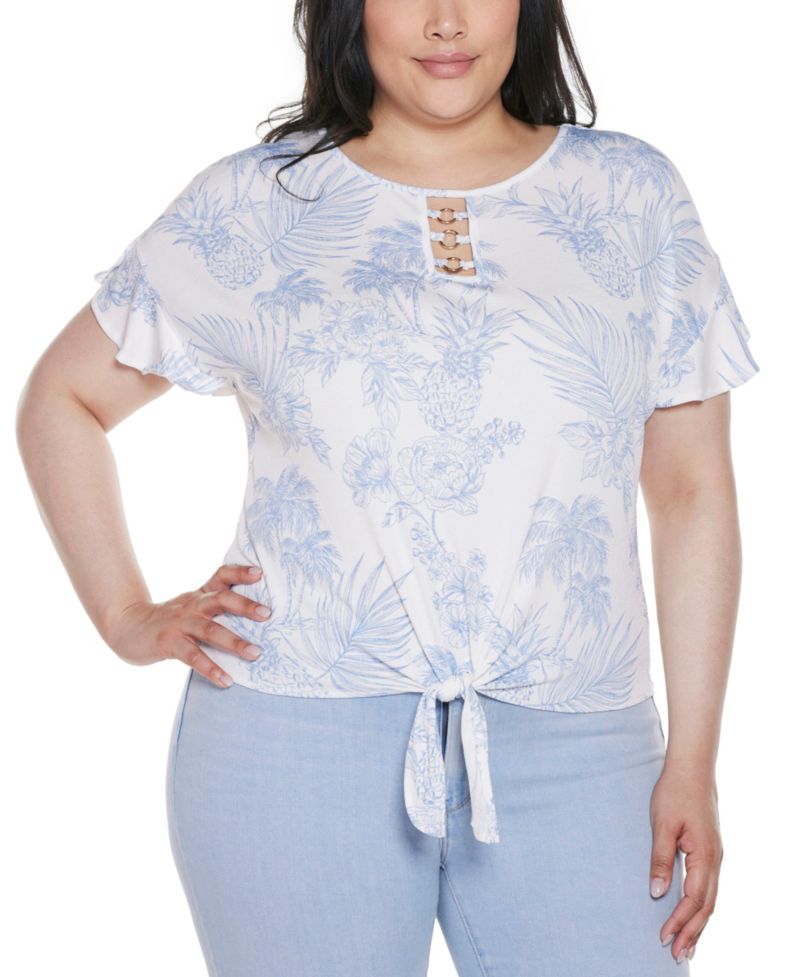 Plus Size Pineapple Print Knit Top