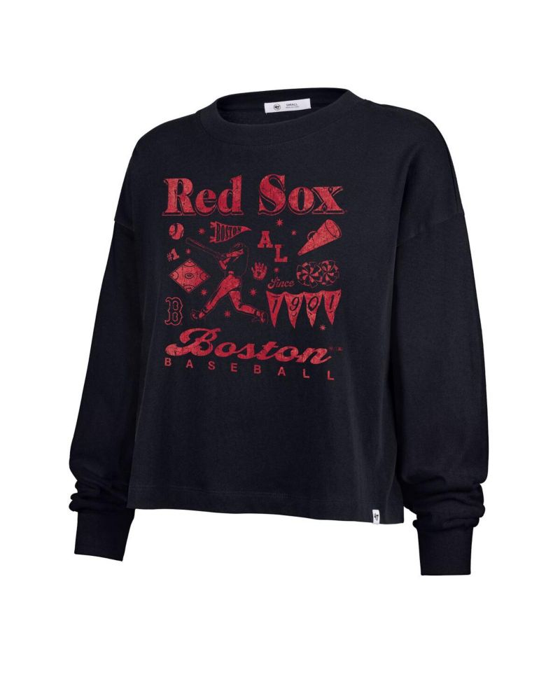 Women's Navy Boston Red Sox Team Collage Sydney Long Sleeve T-Shirt