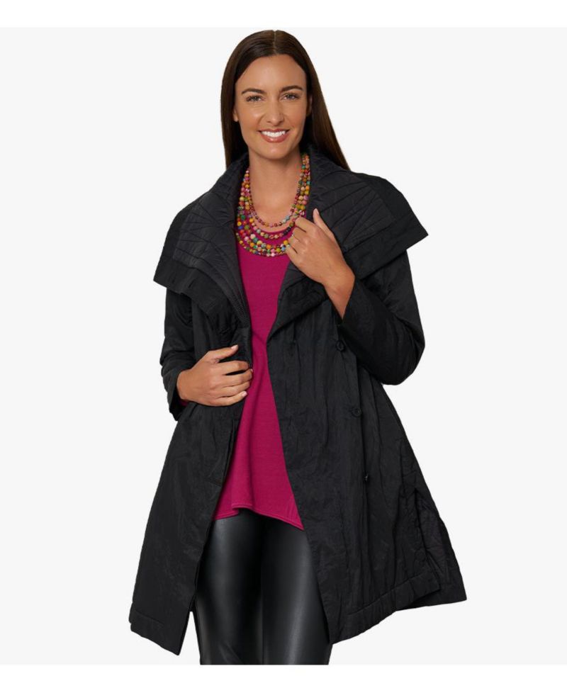 Women's Lightly Padded Water Repellent Button-Front Kentfield Coat