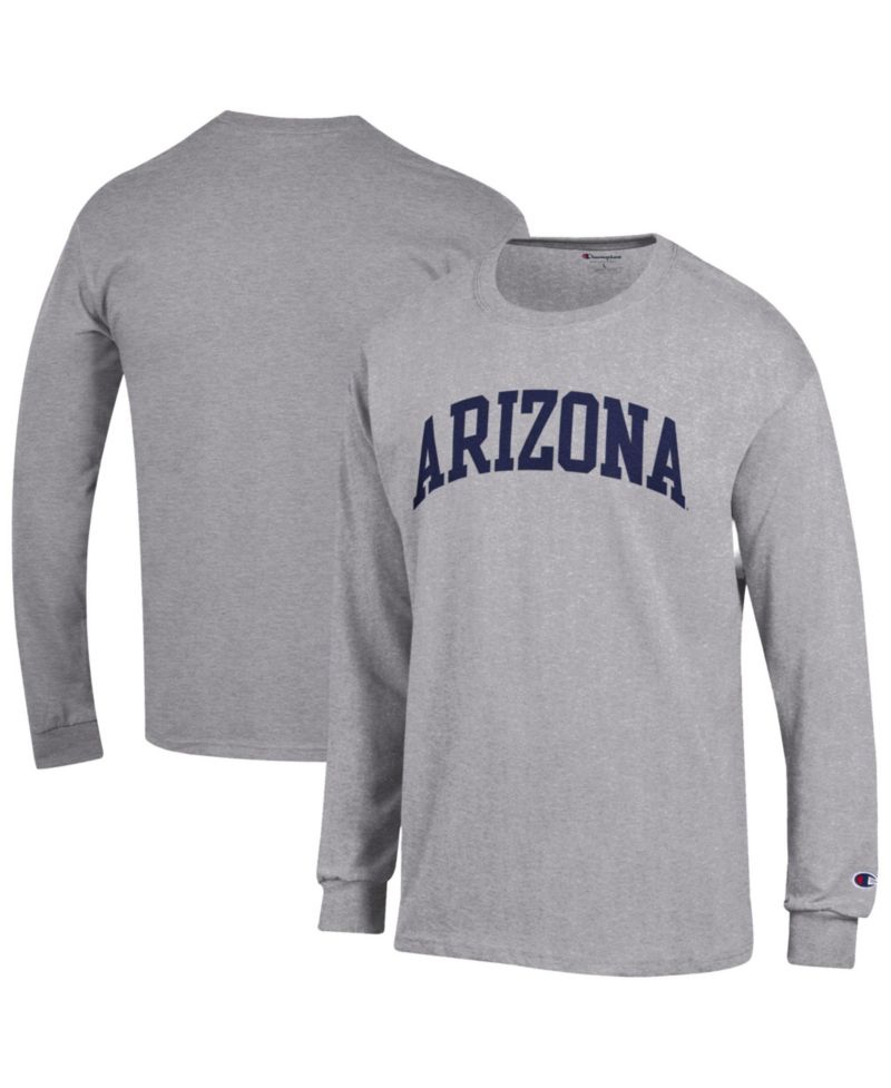 Men's Heather Gray Arizona Wildcats Basic Arch Long Sleeve T-Shirt