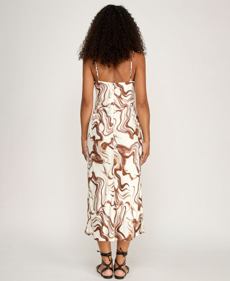 Juniors' Abstract Print Midi Dress