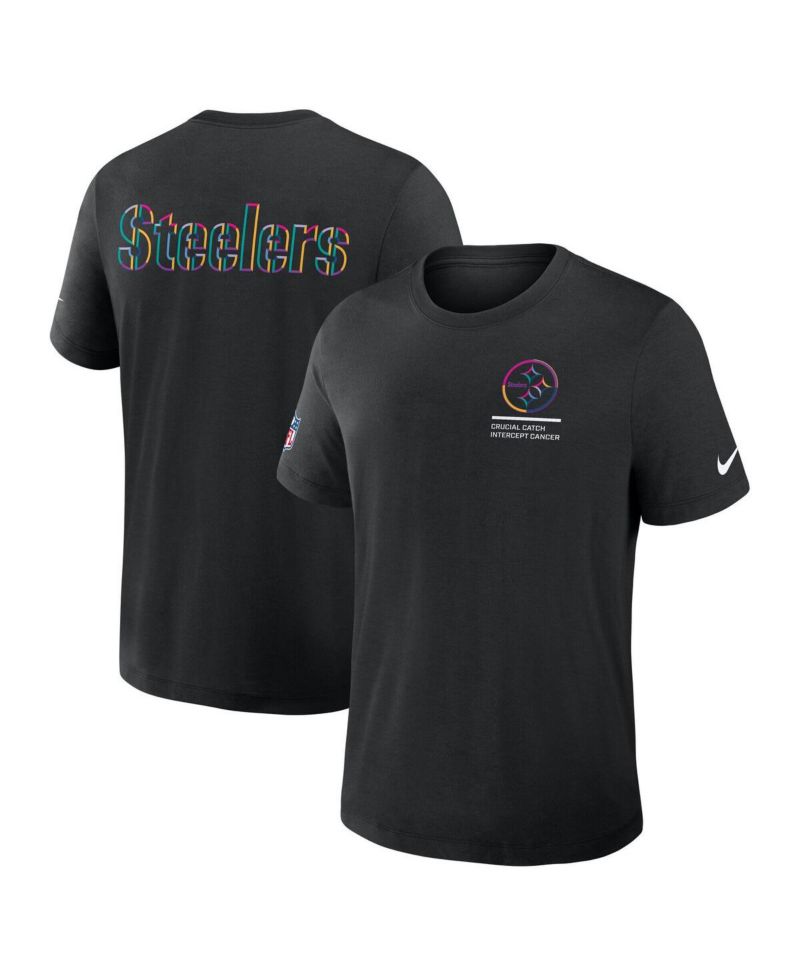 Men's Black Pittsburgh Steelers Tall 2025 NFL Crucial Catch Tri-Blend Dri-FIT T-Shirt