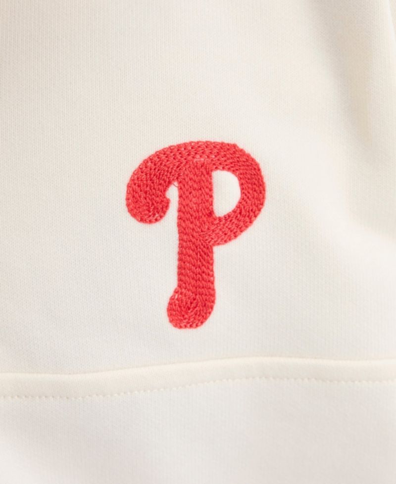 Men's Philadelphia Phillies Iconic Mock Neck Relaxed-Fit Short-Sleeve Pullover