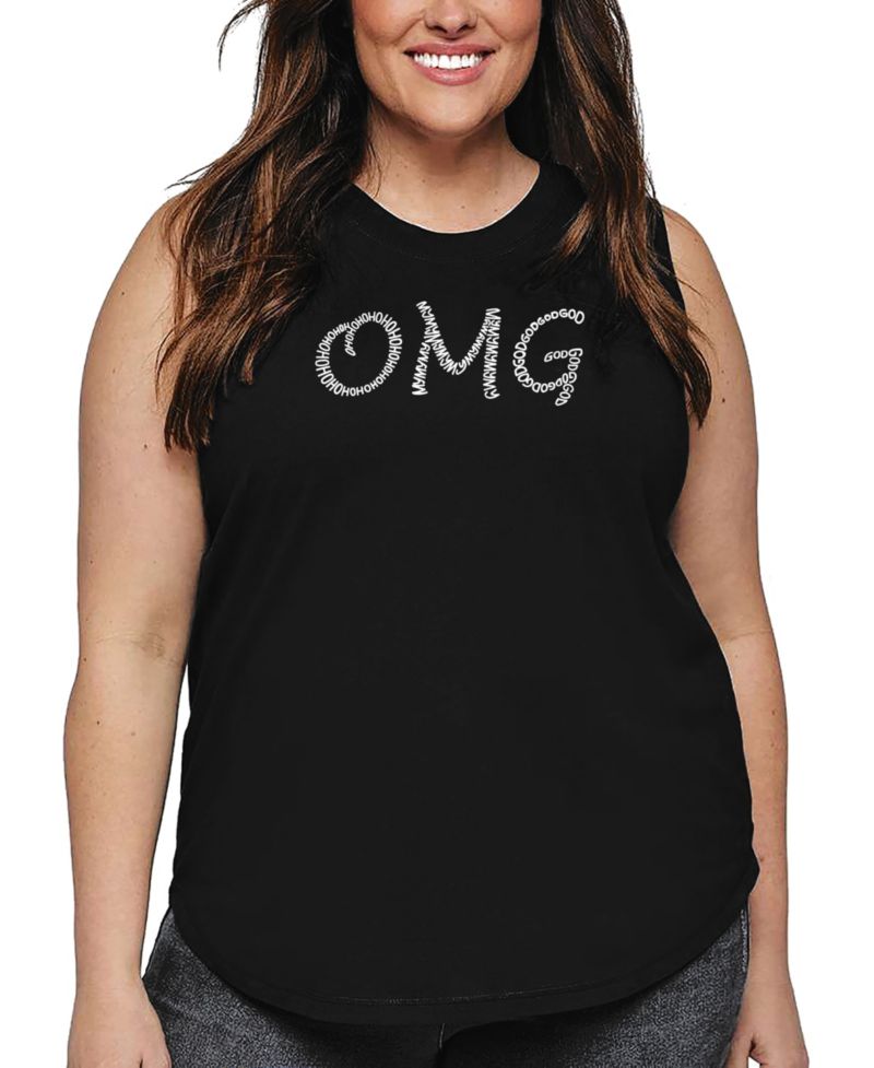Plus Size OMG Word Art Tank Top