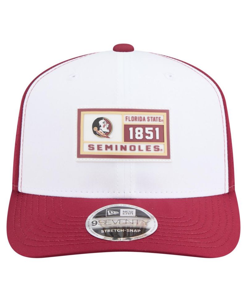 Men's White/Garnet Florida State Seminoles Perforated Patched 9SEVENTY Adjustable Hat