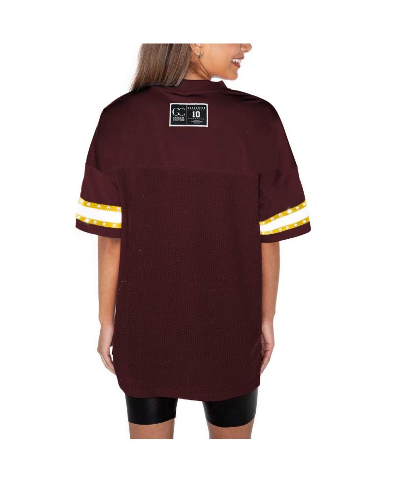 Women's Maroon Minnesota Golden Gophers Until Kickoff Rhinestone Fashion T-Shirt