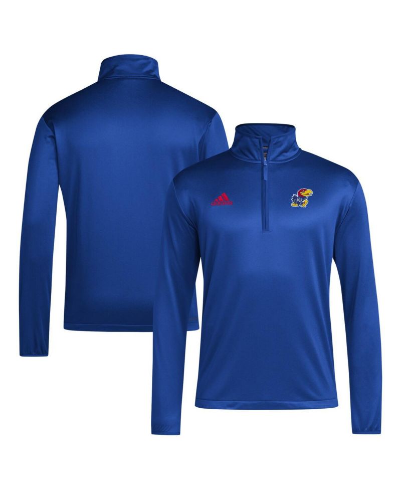 Men's Royal Kansas Jayhawks 2024 Coaches Sideline Quarter-Zip Top