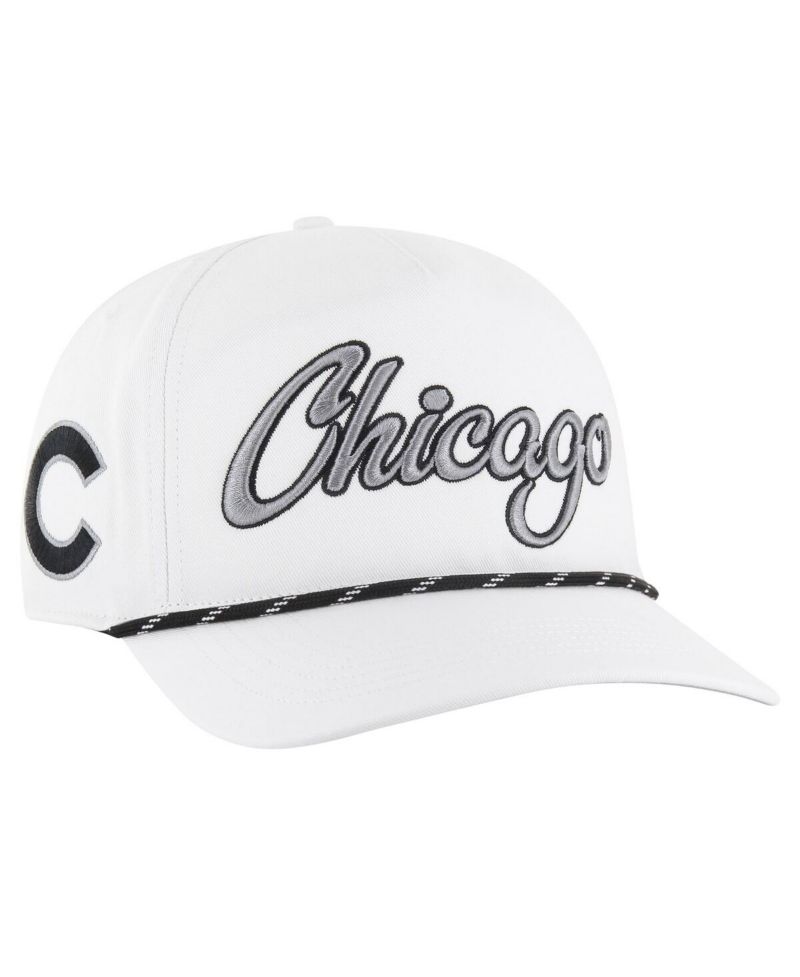 Men's White Chicago Cubs Overhand Speckle Hitch Rope Adjustable Hat