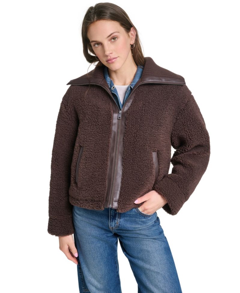 Women's Sherpa Bomber Quilted-Lined Jacket