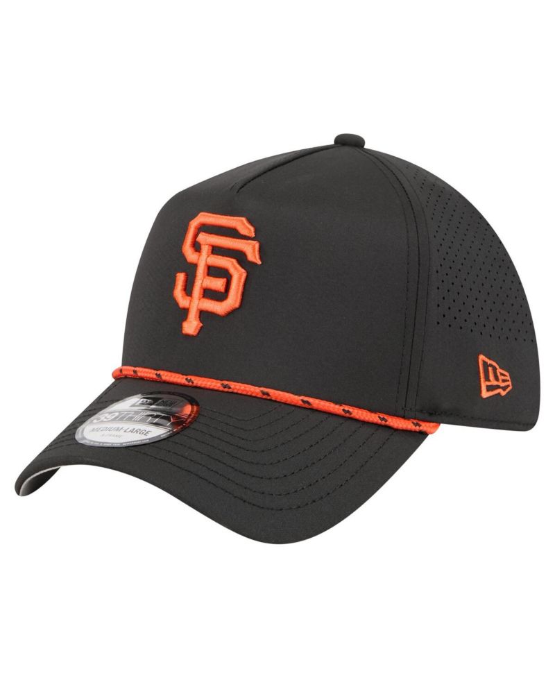 Men's Black San Francisco Giants 39THIRTY A-Frame Perforated Flex Hat