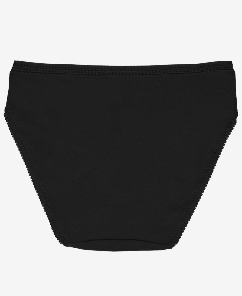 Women's Cabana Cotton-Blend Hi-Cut Brief Crochet Trim Panty, 3-Pack