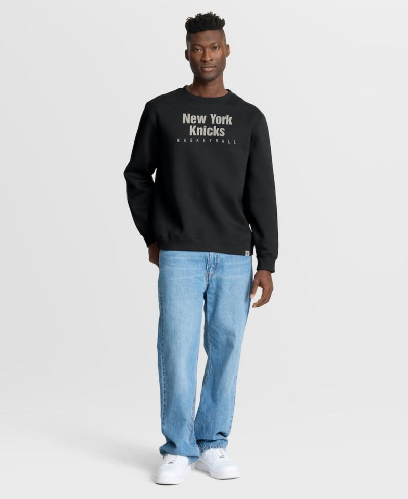 Men's Black New York Knicks Crossover Collection Defensive Rotation Drill Premium Pullover Sweatshirt