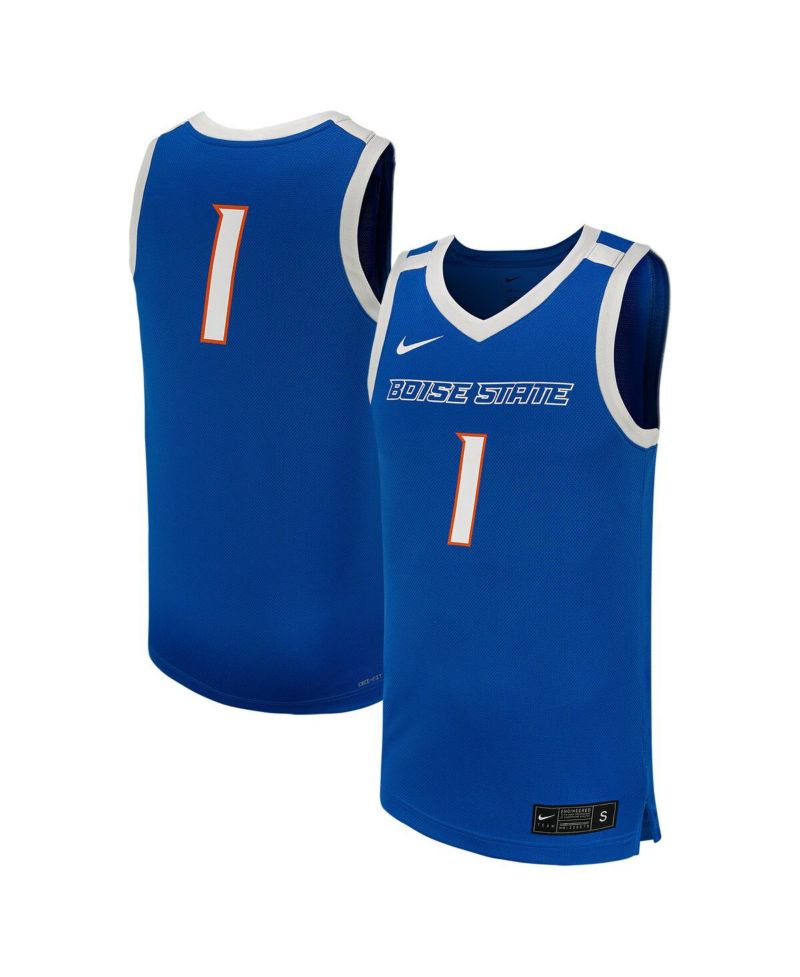 Men's #1 Royal Boise State Broncos Replica Basketball Jersey