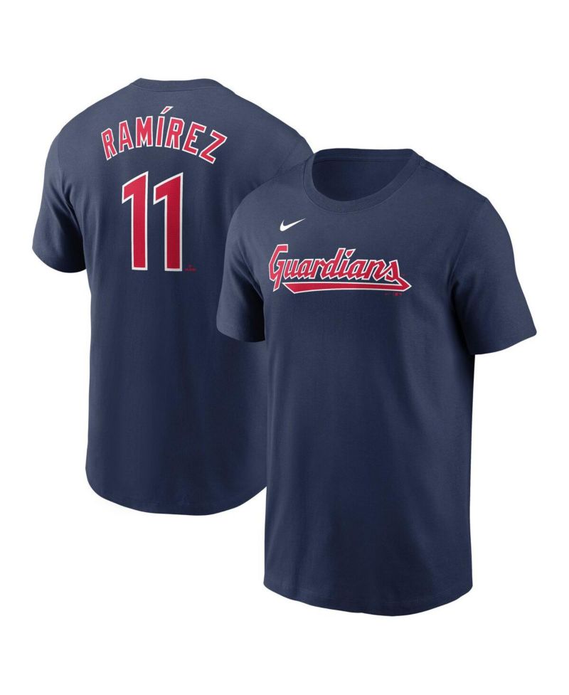 Men's Jose Ramirez Navy Cleveland Guardians Fuse Name & Number T-Shirt