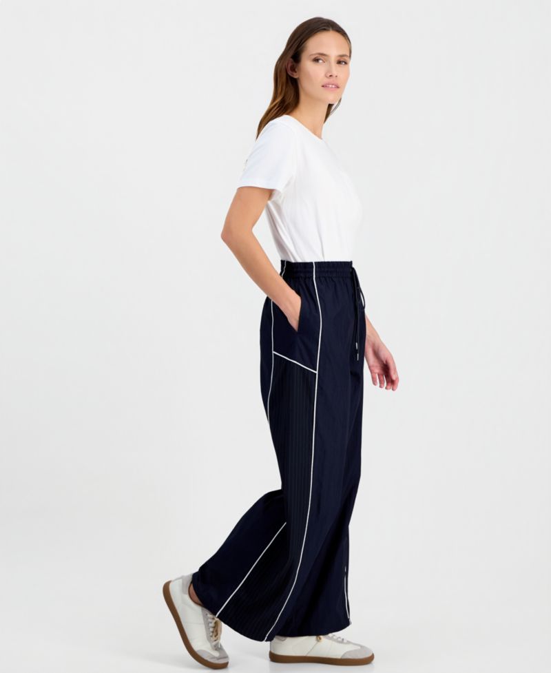 Women's Wide-Leg Pull-On Track Style Pants