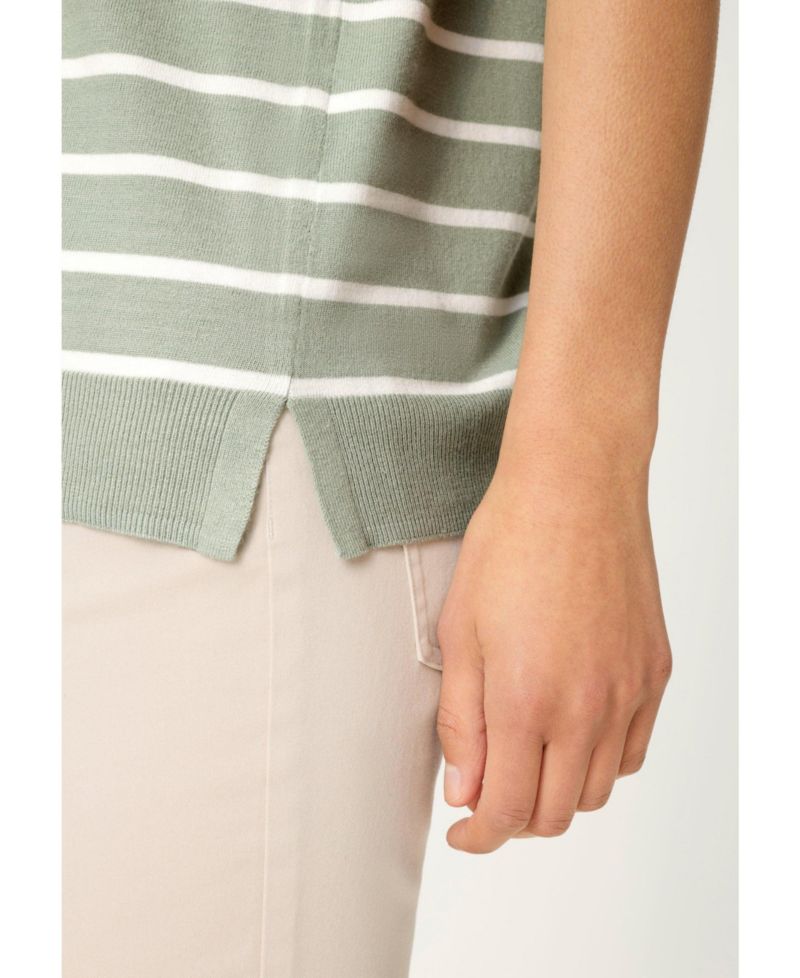 Women's Striped Short Sleeve Sweater