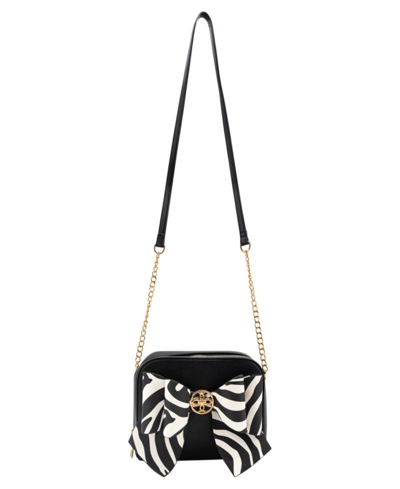 Zebra Bow Mini Crossbody Handbag
