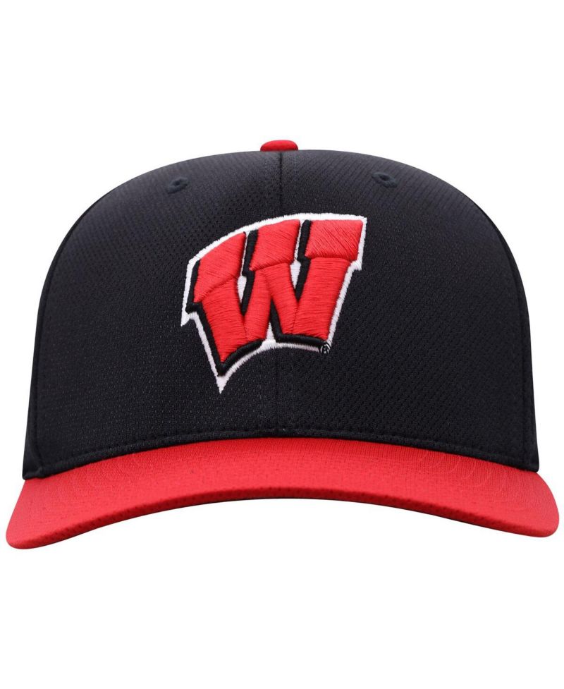 Men's Black Wisconsin Badgers Reflex Fitted Hat
