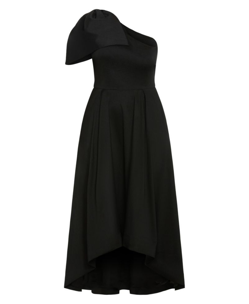 Plus Size Captivate One-Shoulder Fit & Flare Hi-Lo Dress