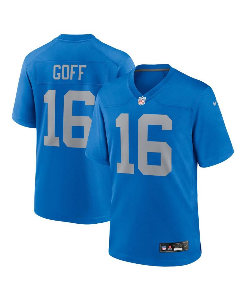Men's Jared Goff Blue Detroit Lions Alternate Game Jersey