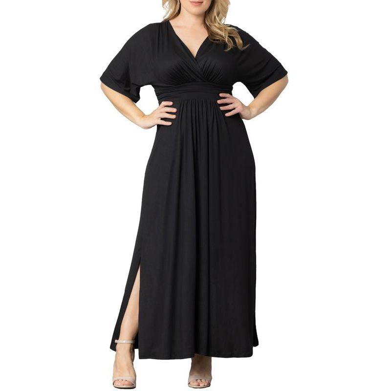 Plus Size Vienna Kimono Sleeve Long Maxi Dress