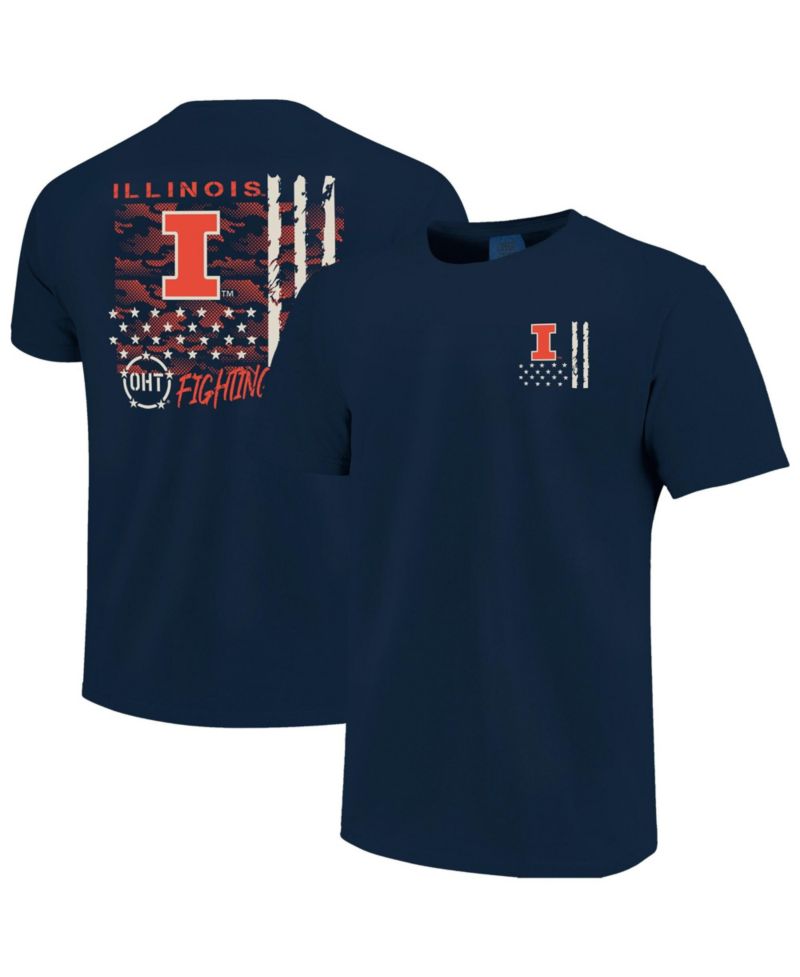Men's Navy Illinois Fighting Illini Comfort Colors OHT Camo Overlay T-Shirt