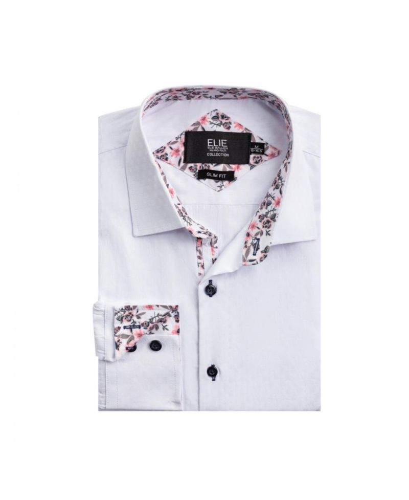 Men's Slim Fit Jacquard Dot Button-Down Shirt