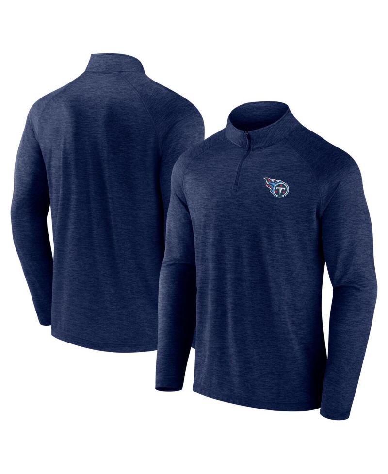 Men's Navy Tennessee Titans Head-to-Head Raglan Quarter-Zip Jacket
