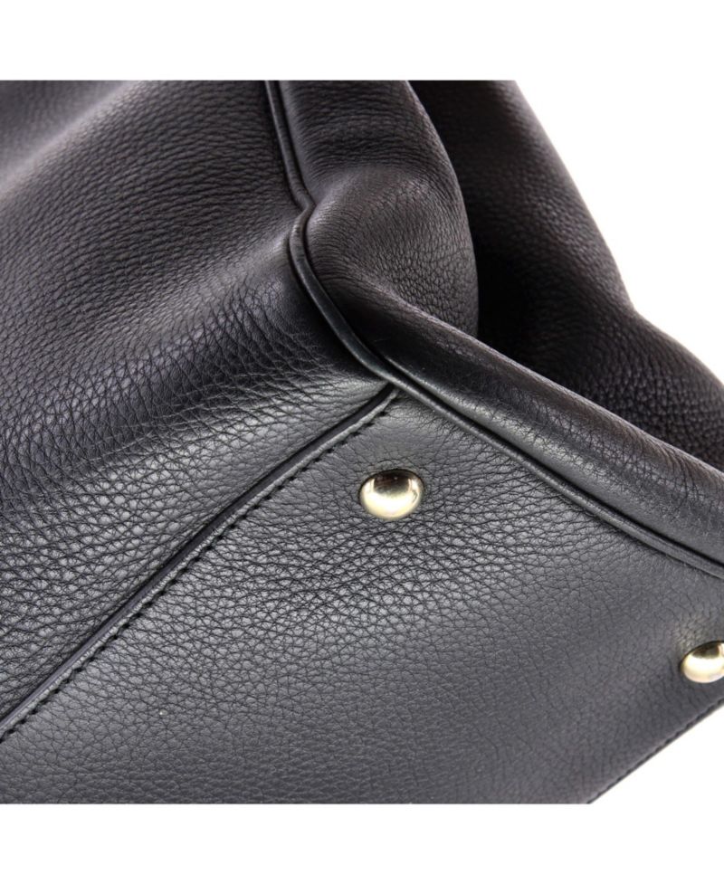 Large Bamboo Shopper Tote Leather
