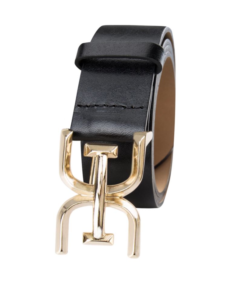 Women's Brass-Tone Double-E Plaque Buckle Casual Belt