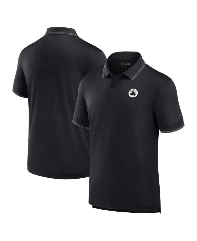 Men's Black Boston Celtics Front Office Polo Shirt