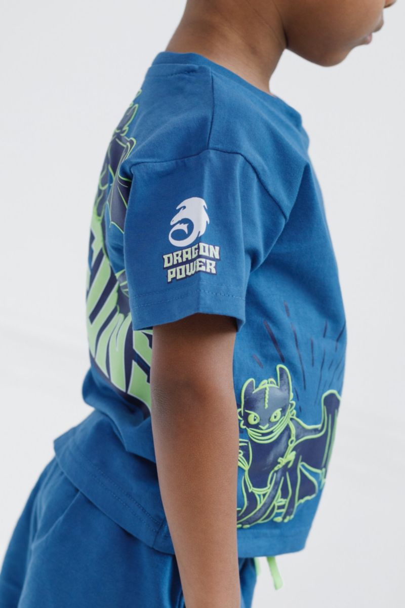 Boys DreamWorks Toothless T-Shirt and French Terry Shorts Outfit Set