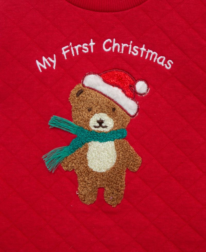 Baby Boys' Holiday Bear Graphic Top, Pants and Hat, 3-Piece Set
