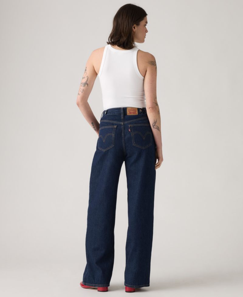 Women's Cinch-Waist Lightweight Baggy Jeans