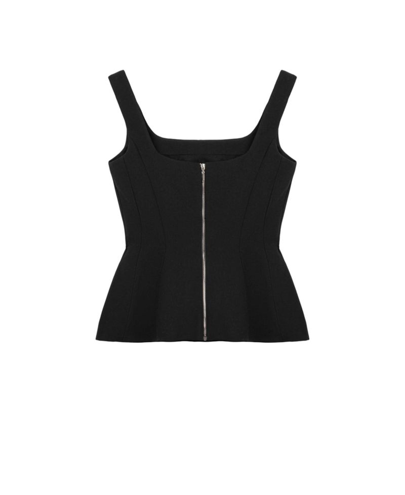 Women's Boned Square Neck Peplum Bustier Top