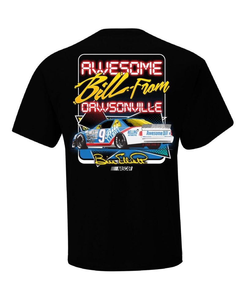 Men's Black Bill Elliott Dawsonville Two-Sided T-shirt