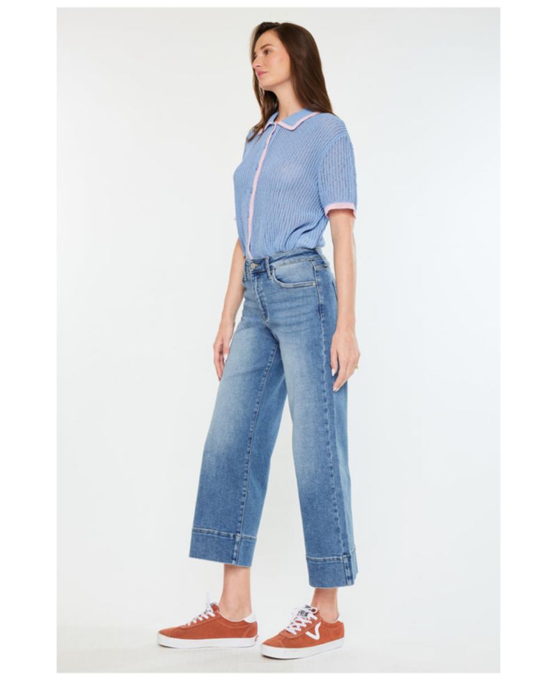 Women's Kells High-Rise Wide-Leg Cropped Jeans
