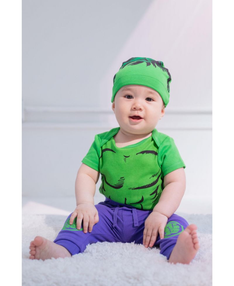 Baby Boys Cosplay Bodysuit Pants and Hat 3 Piece Outfit Set